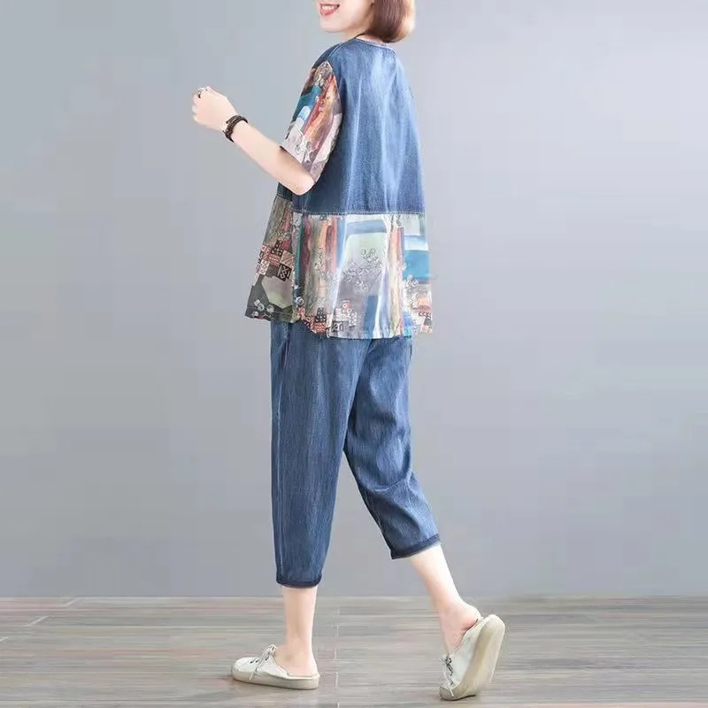 5XL Summer Women's Jeans Sets  - مراجعة Embroidery On Jeans وسعره