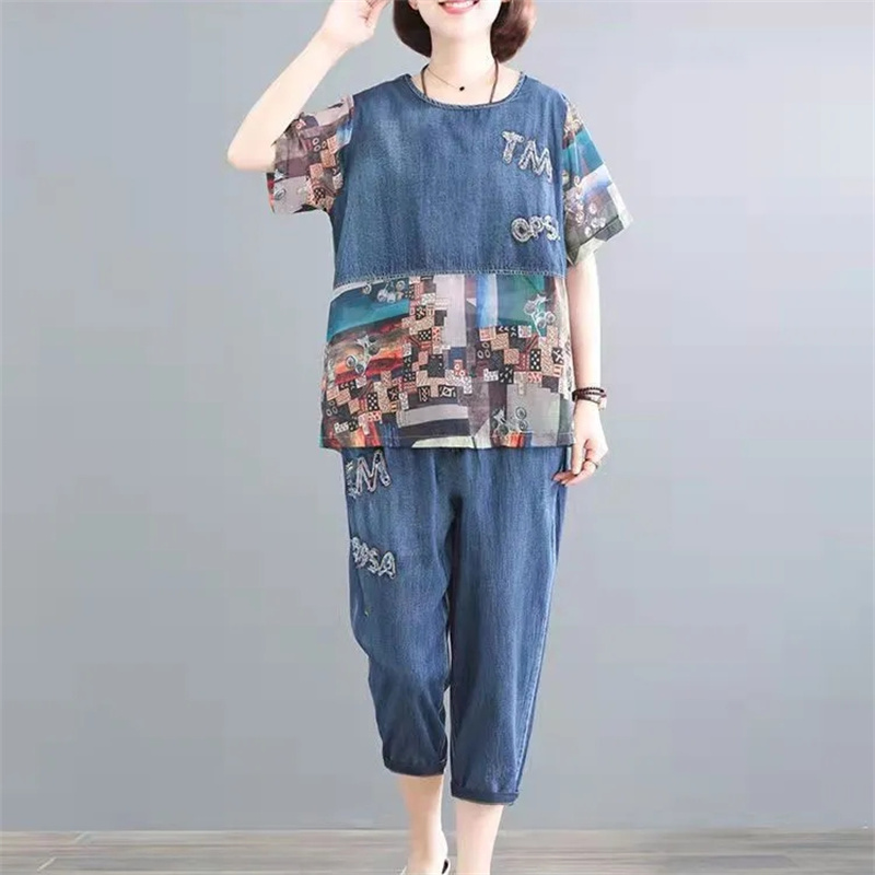 5XL Summer Women's Jeans Sets  - مراجعة Embroidery On Jeans وسعره