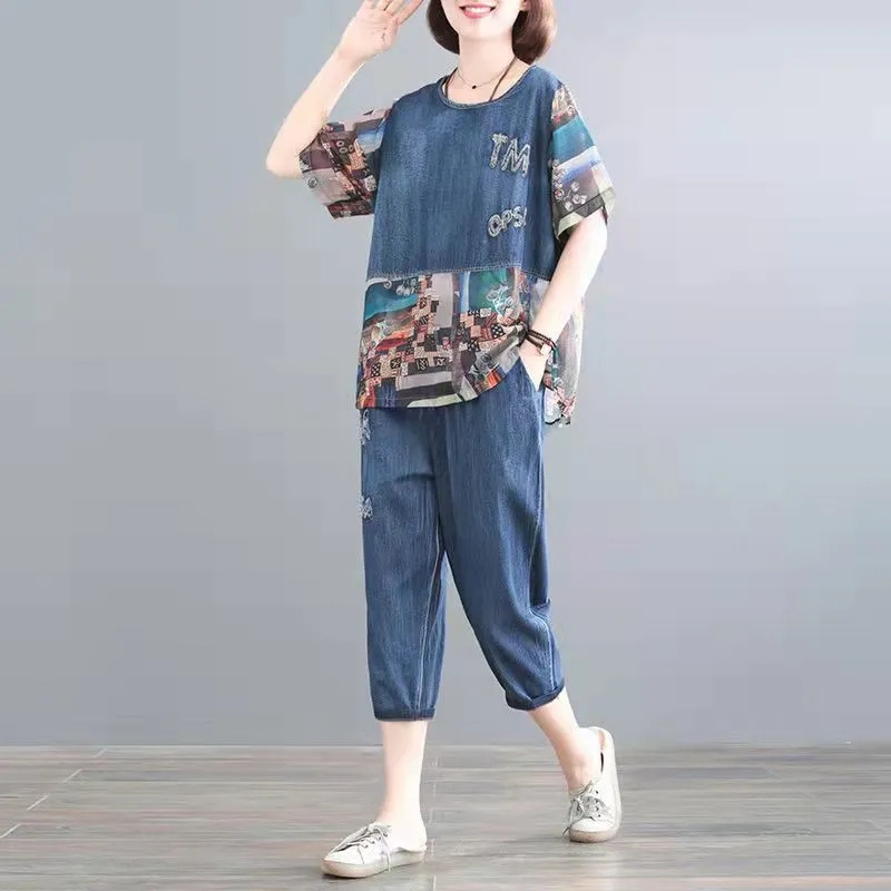 5XL Summer Women's Jeans Sets  - مراجعة Embroidery On Jeans وسعره
