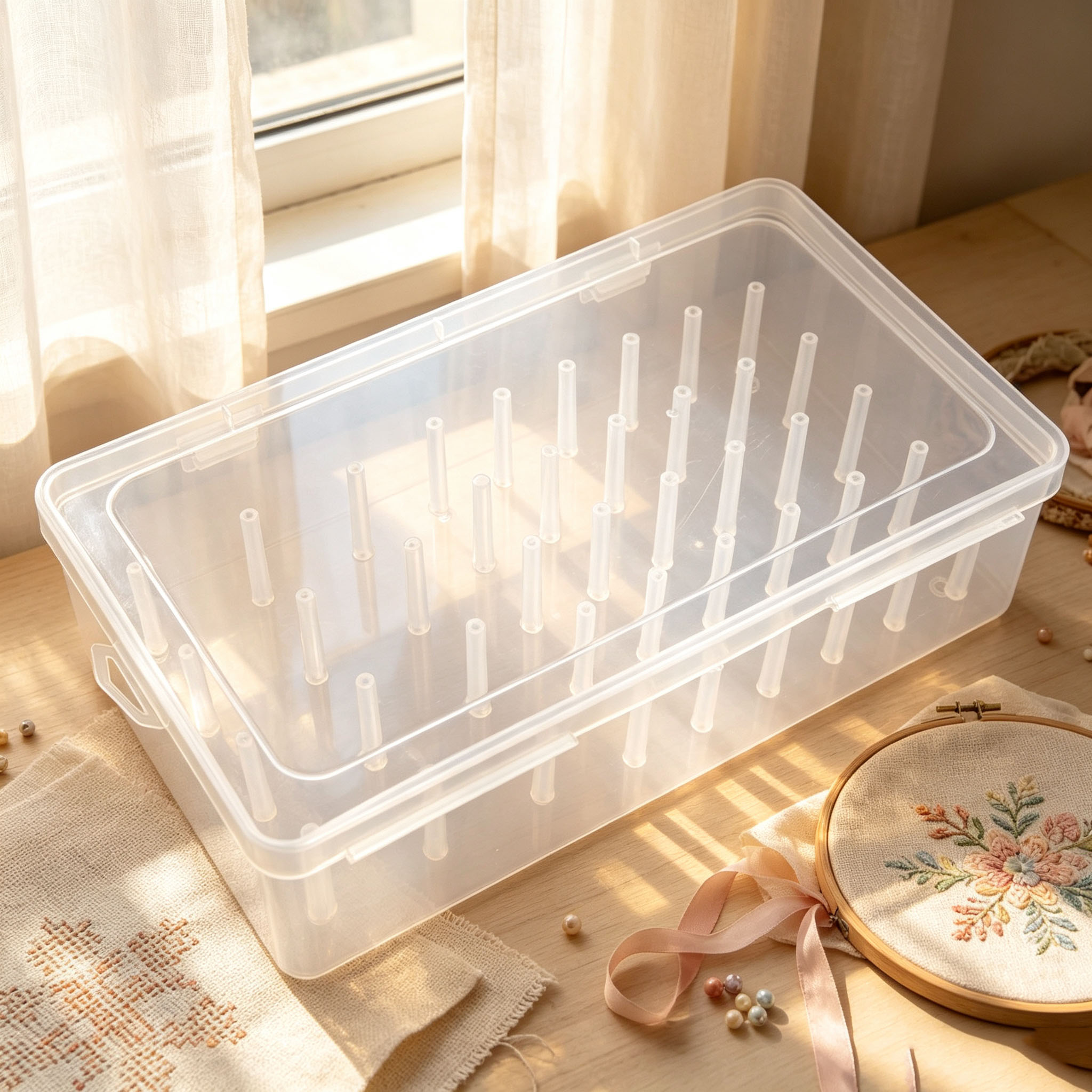 Clear Plastic Thread Organizer - مراجعة Embroidery Floss وسعره
