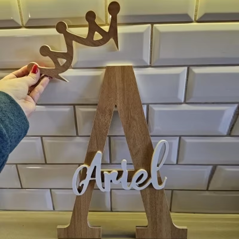 Custom Initials Sign Wooden Wa - مراجعة Embroidery Writing وسعره