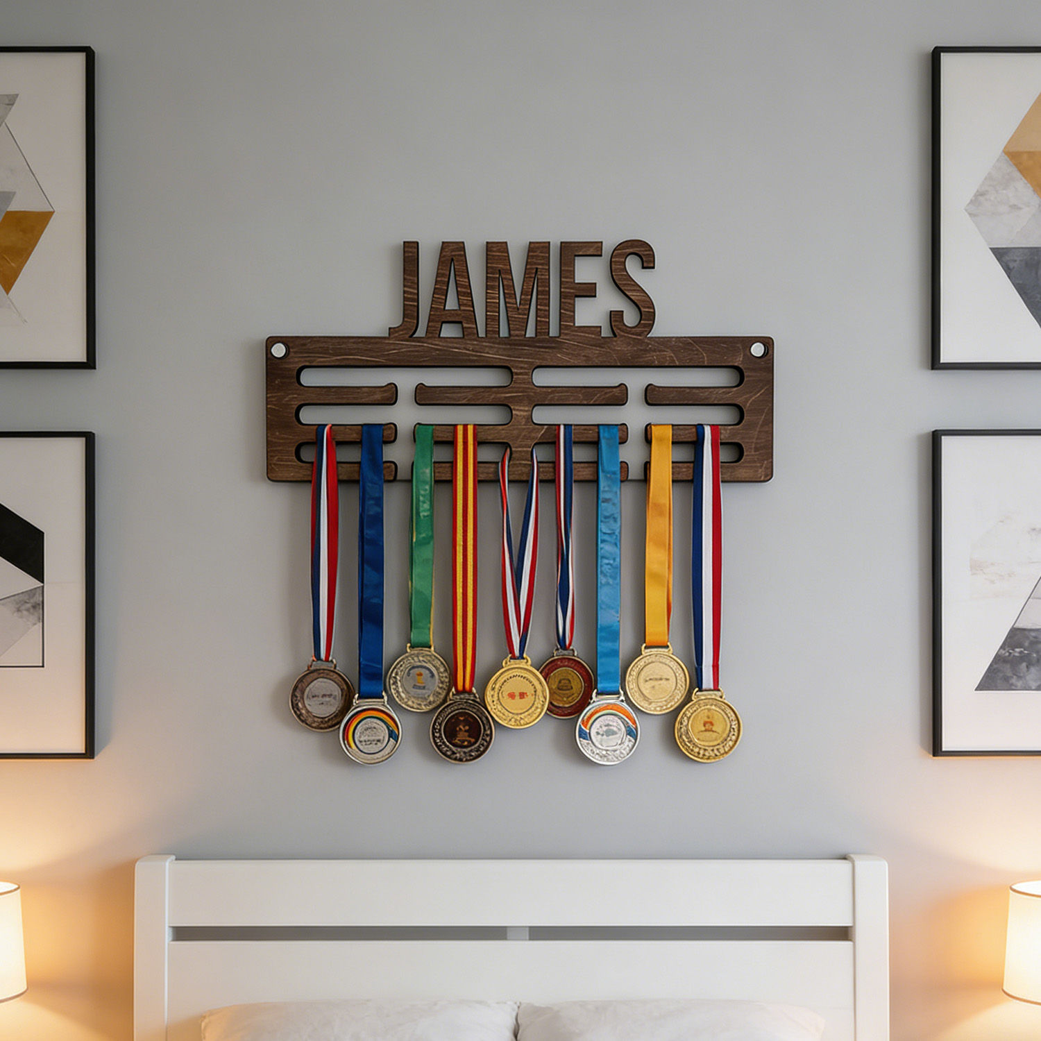 1pc Custom Modern Style Medal  - مراجعة Frame Display Wood وسعره