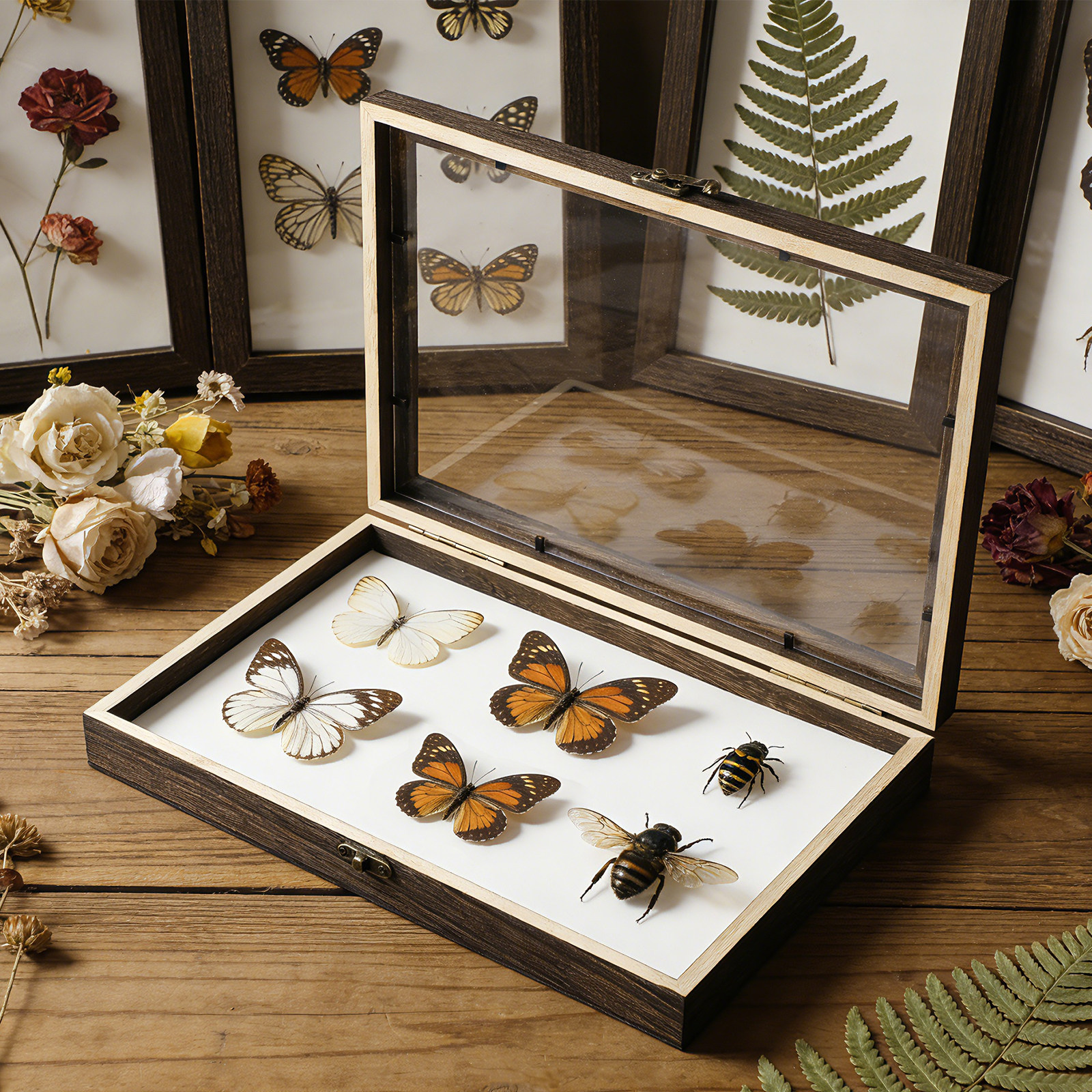 1Set Wood Specimen Storage Box - مراجعة Frame Display Wood وسعره