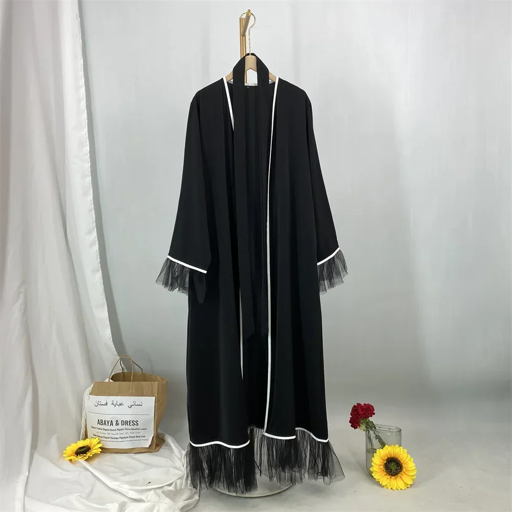 Dubai Lace Open Kimono Dress A - مراجعة Embroidery Arabic وسعره