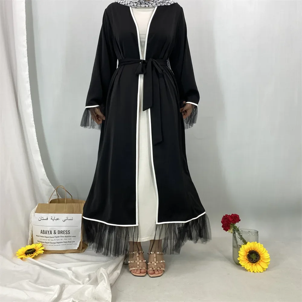 Dubai Lace Open Kimono Dress A - مراجعة Embroidery Arabic وسعره