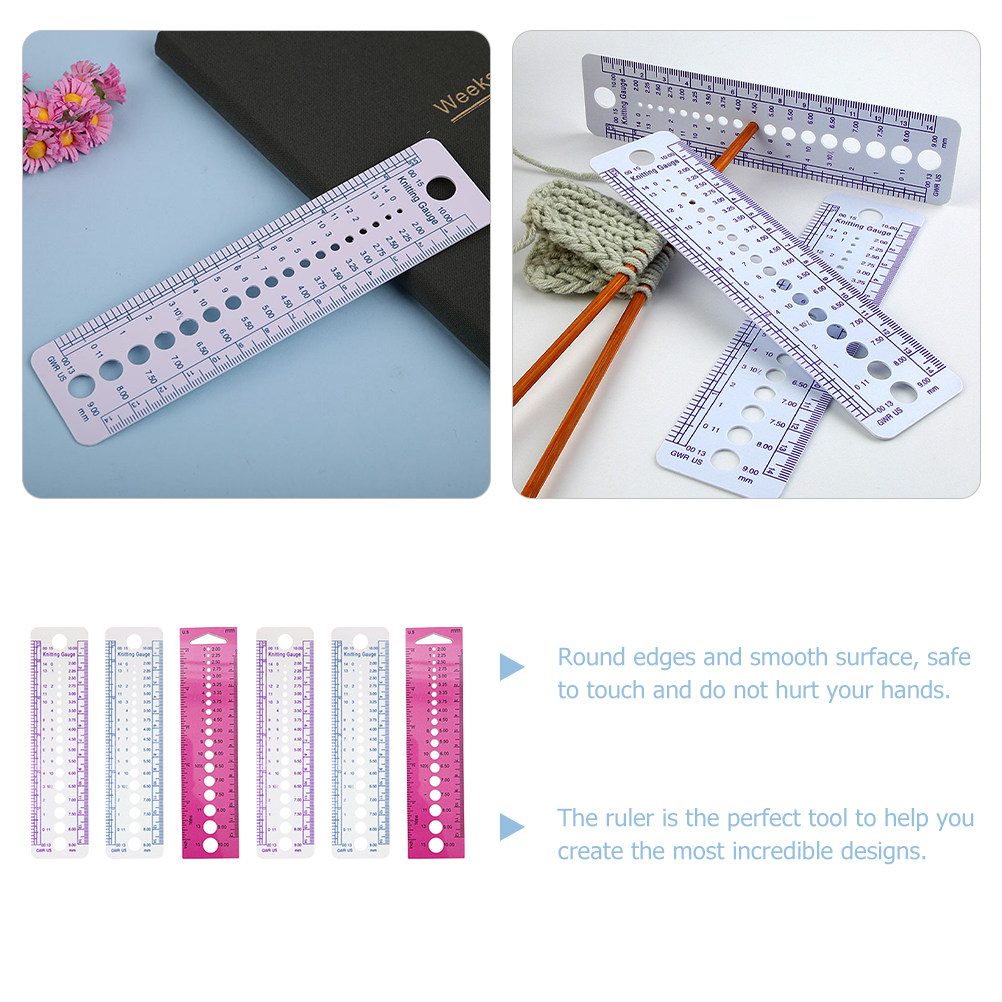 6Pcs Knitting Gauge Ruler Prof - مراجعة Embroidery Needle وسعره