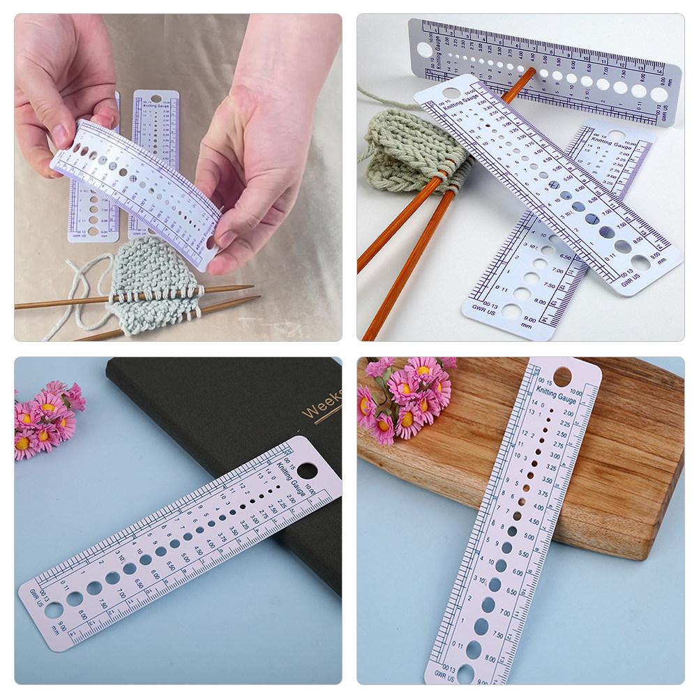 6Pcs Knitting Gauge Ruler Prof - مراجعة Embroidery Needle وسعره