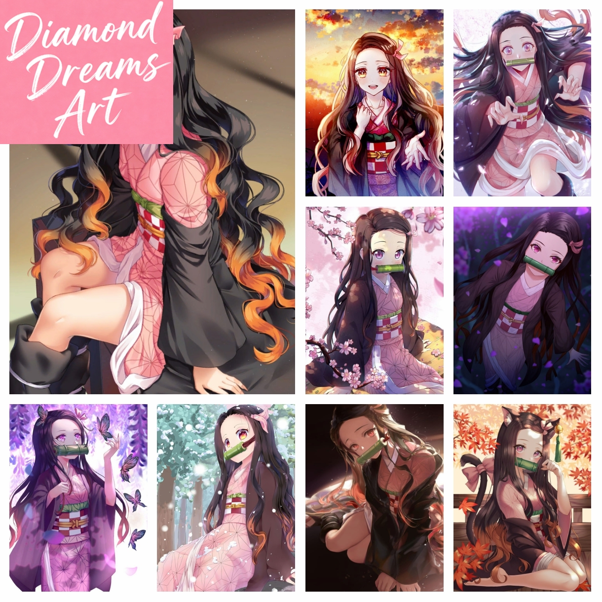 Frameless,DIY Anime Demon Slay - مراجعة Embroidery Ideas وسعره
