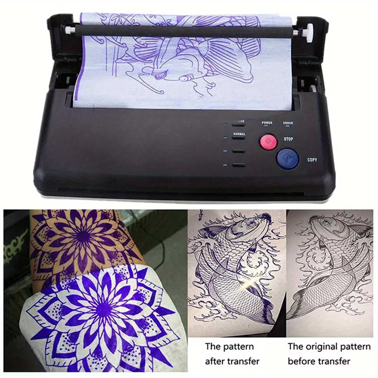 100PCS Professional Tattoo Tra - مراجعة Transfer Paper Carbon وسعره