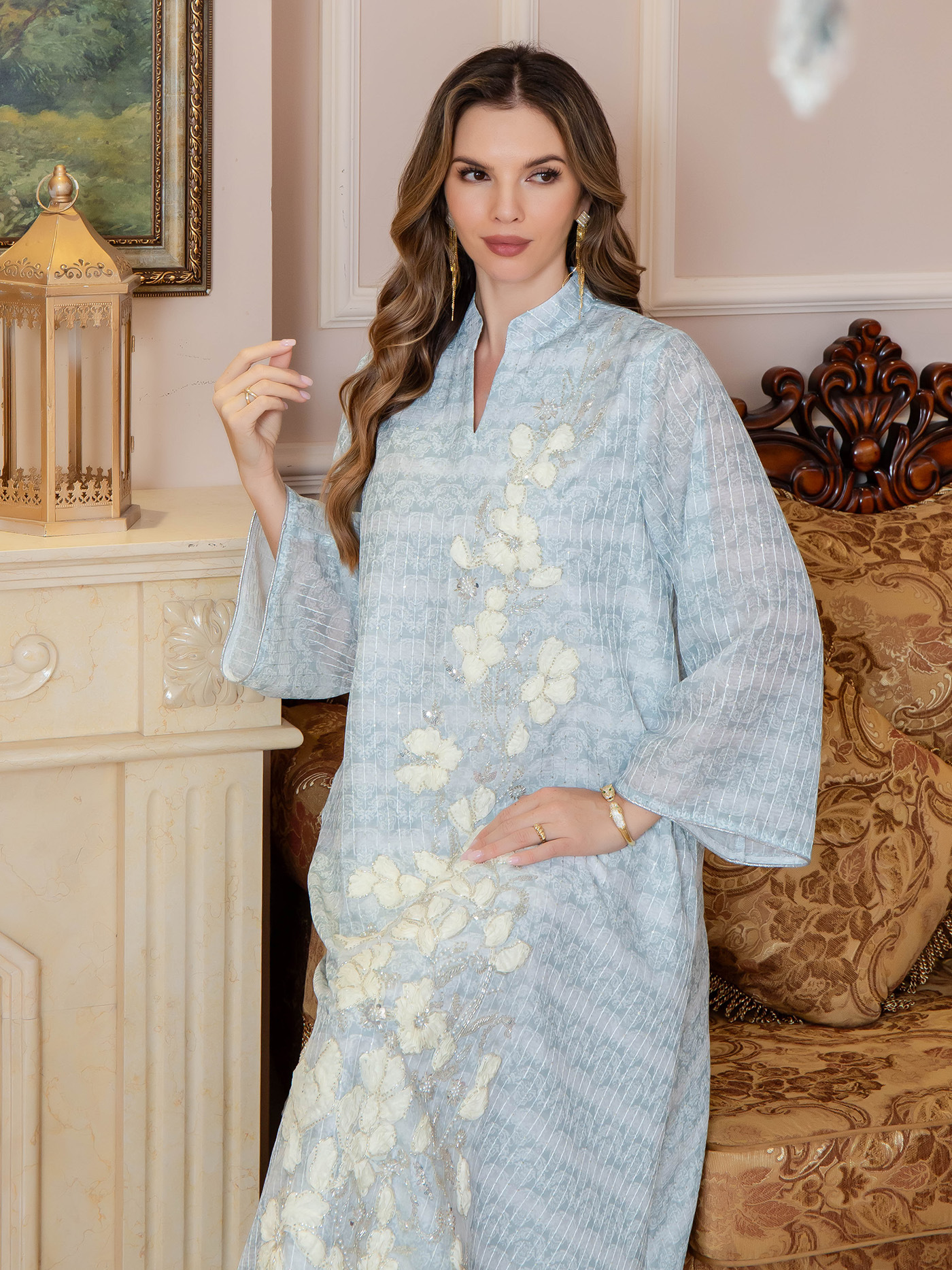 New Muslim Nail Brick Robe Mid - مراجعة Embroidery Arabic وسعره
