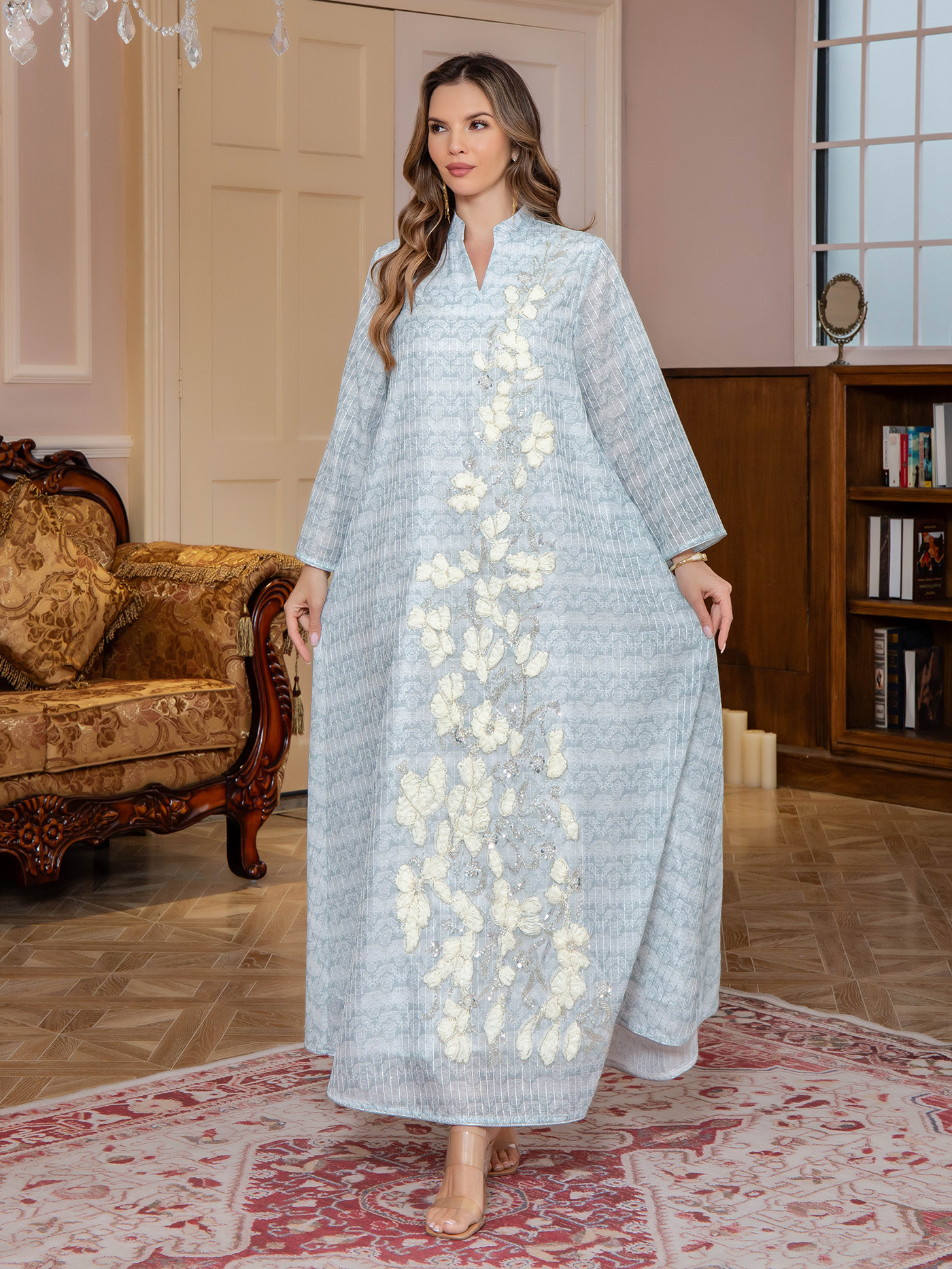 New Muslim Nail Brick Robe Mid - مراجعة Embroidery Arabic وسعره