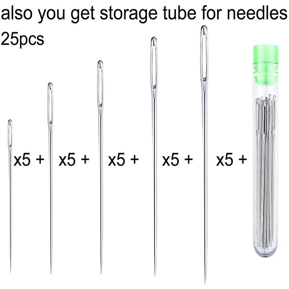 25 Pcs Large Eye Stitching Nee - مراجعة Embroidery Needle وسعره