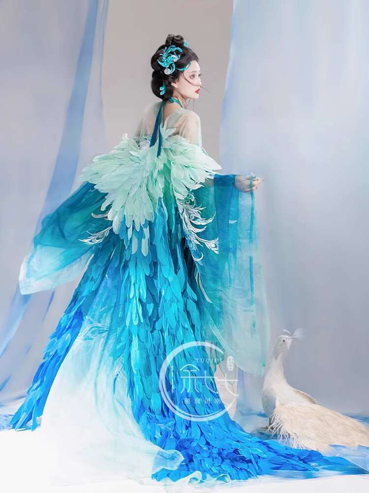 New Peacock Hanfu Womens fashi - مراجعة Embroidery Shirt وسعره