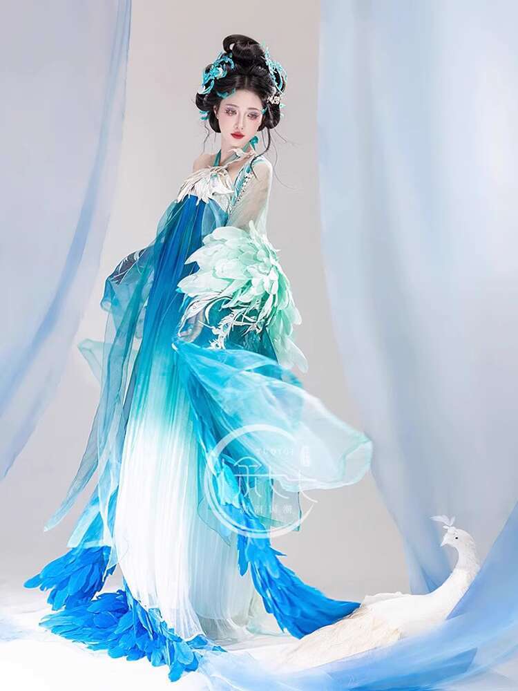 New Peacock Hanfu Womens fashi - مراجعة Embroidery Shirt وسعره