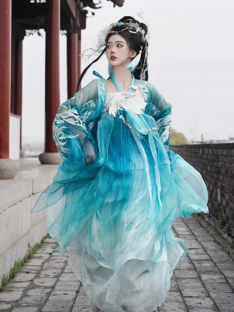 New Peacock Hanfu Womens fashi - مراجعة Embroidery Shirt وسعره