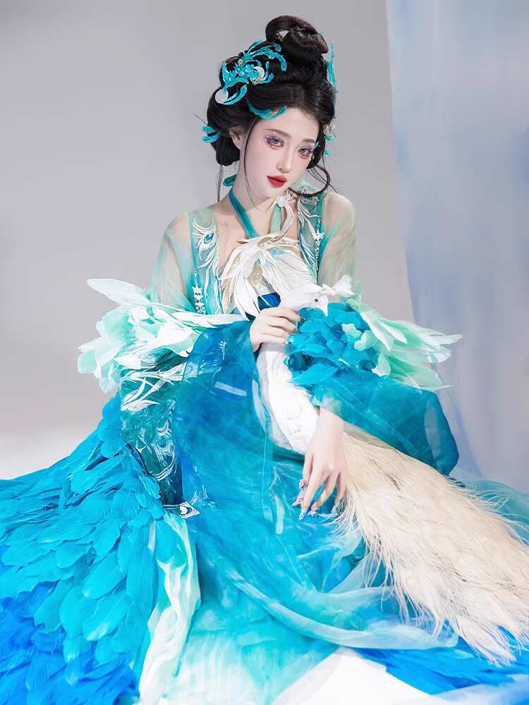 New Peacock Hanfu Womens fashi - مراجعة Embroidery Shirt وسعره