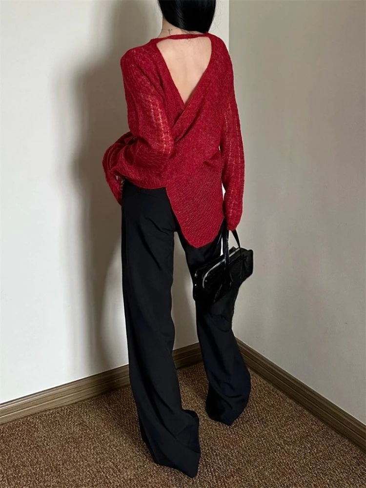 Y2K See-Through Knitted Women' - مراجعة Embroidery Shirt وسعره