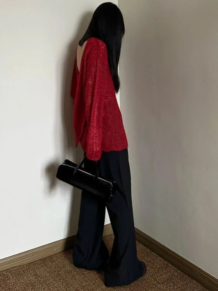 Y2K See-Through Knitted Women' - مراجعة Embroidery Shirt وسعره