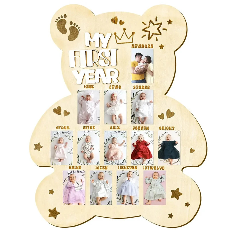 TEMIKIDS Newborn First Year of - مراجعة Frame Display Wood وسعره