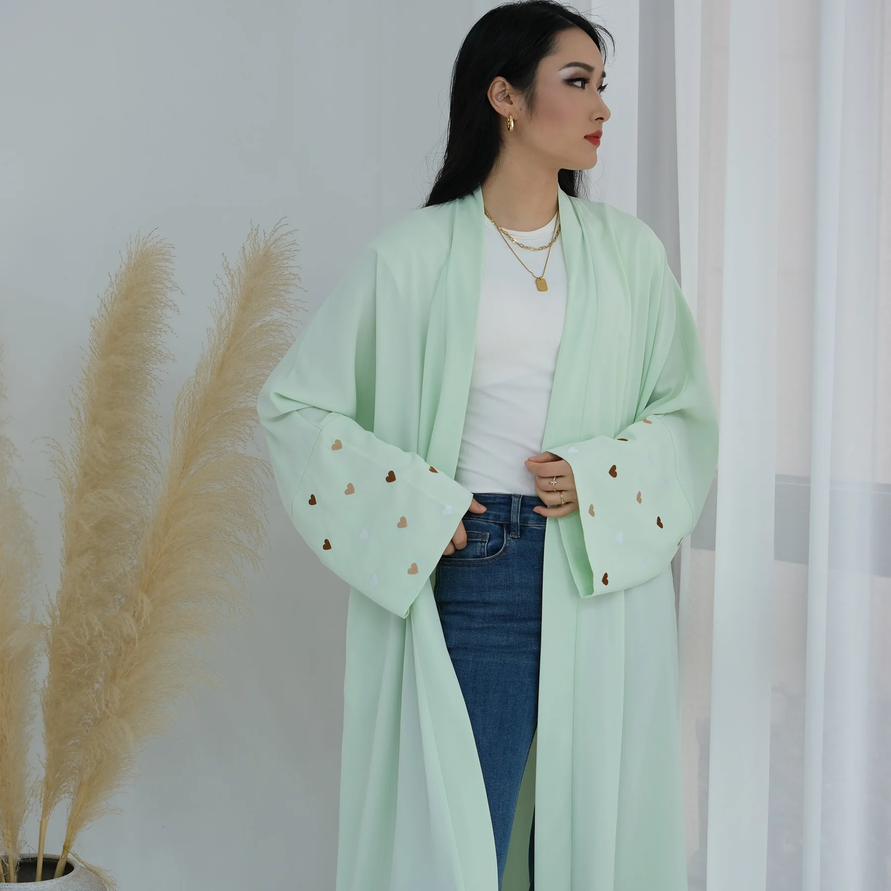Eid Heart Embroidery Long Robe - مراجعة Embroidery Arabic وسعره