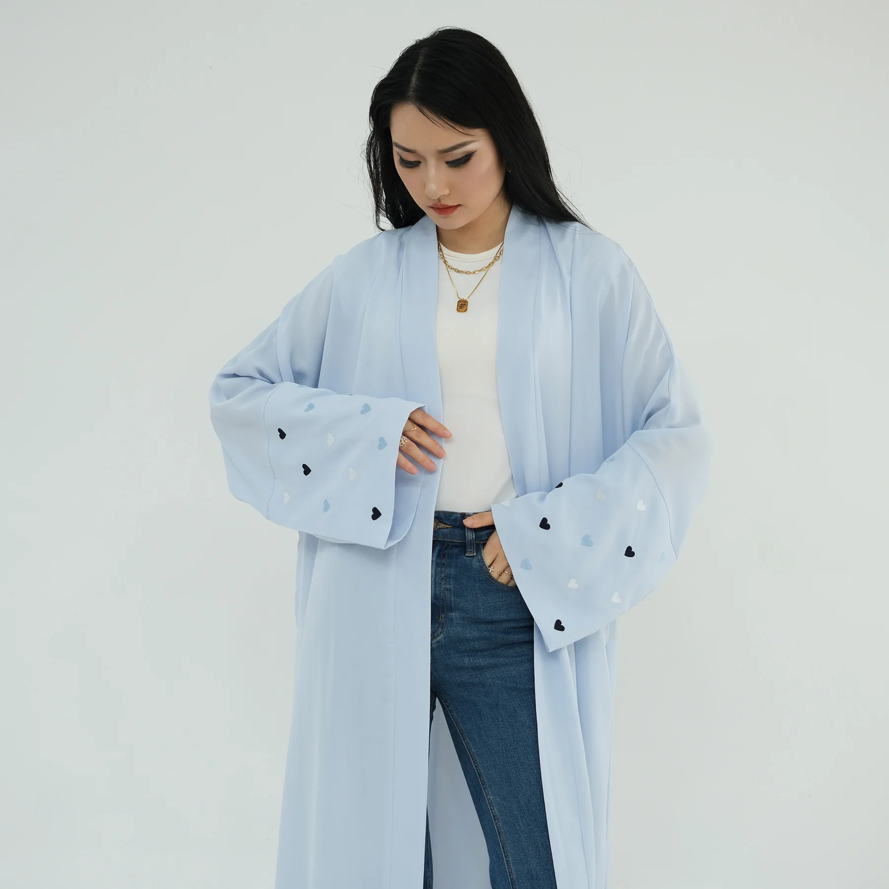Eid Heart Embroidery Long Robe - مراجعة Embroidery Arabic وسعره