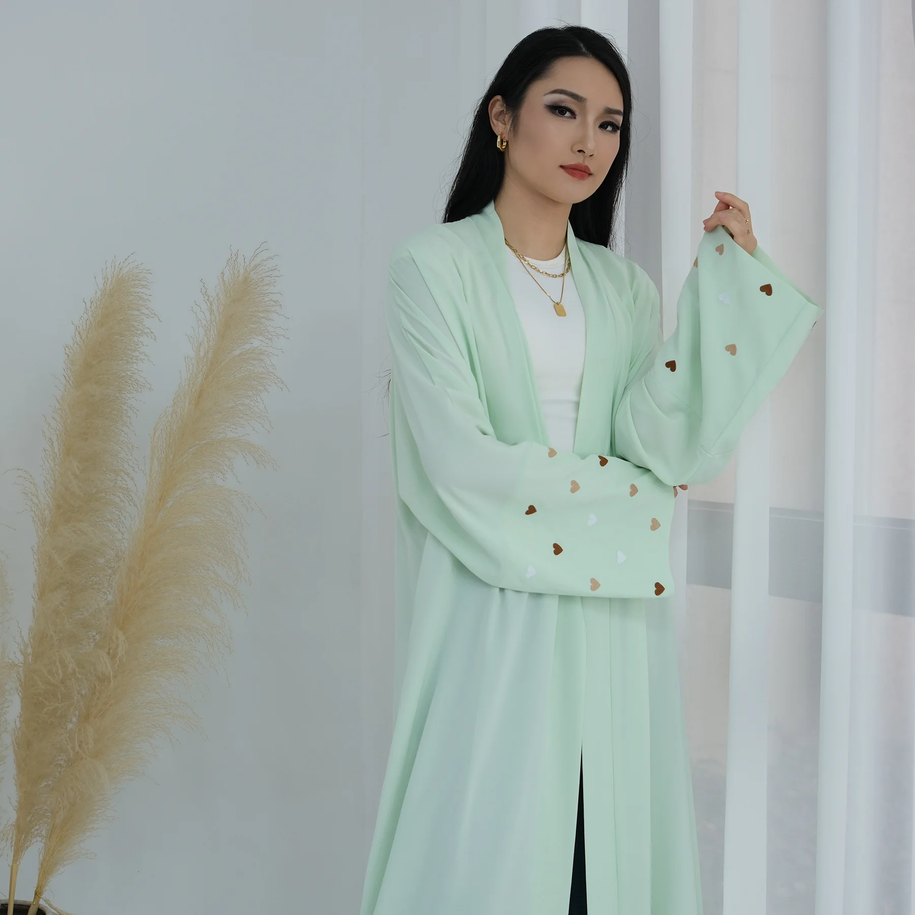 Eid Heart Embroidery Long Robe - مراجعة Embroidery Arabic وسعره