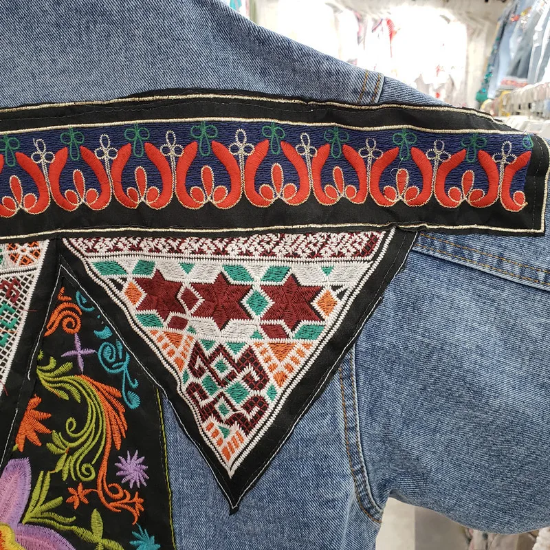 Vintage Blue Embroidery Sequin - مراجعة Embroidery On Jeans وسعره